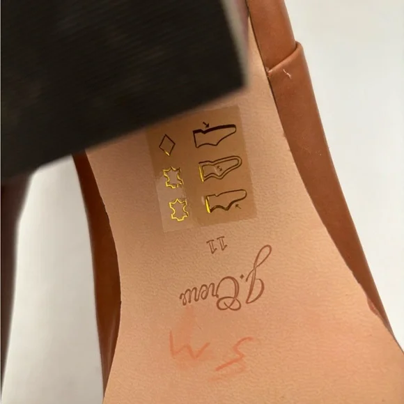 J. CREW SADIE RICH OAK KNEE HIGH LEATHER UPPER AND STACKED HEEL IMPORTED SZ 11 - Picture 8 of 12